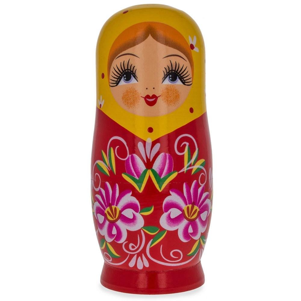 BESTPYSANKY 6.5" Matryoshka Wooden Russian Nesting Doll Piggy Bank
