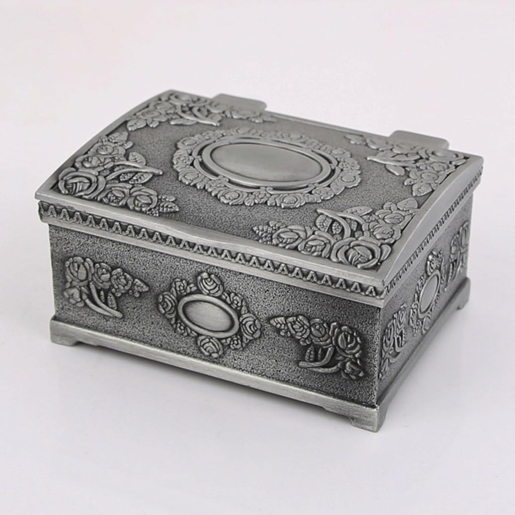 Storage Box Square Small Rose Jewelry Metal Gift