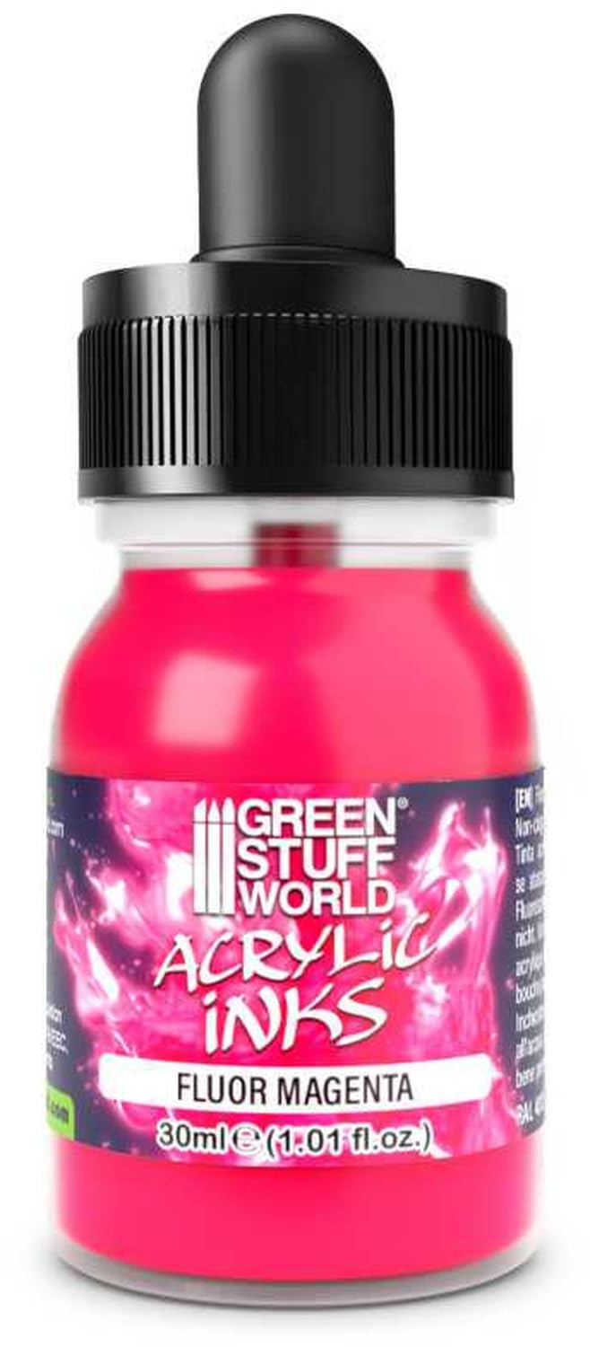 Green Stuff World Fluor Magenta Acrylic Inks 30Ml