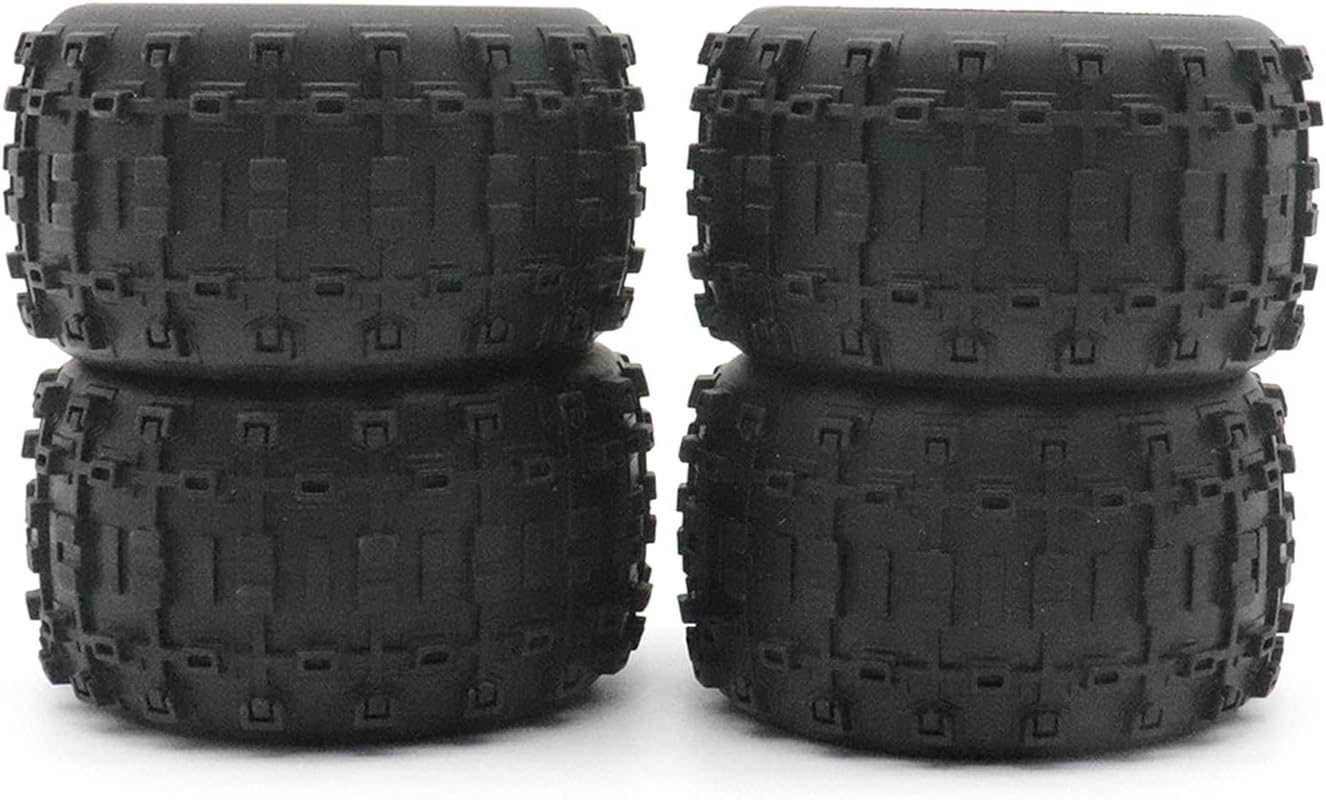 4PCS 12mm Hex 85mm (3.35") RC Wheels Monster Truck Tire Set for 1/14 1/16 Hyper Go H14BM 14210 H16BM H16DR 16210, Wltoys 144001 144010 RC Car (85mm Monster Truck Tires B)