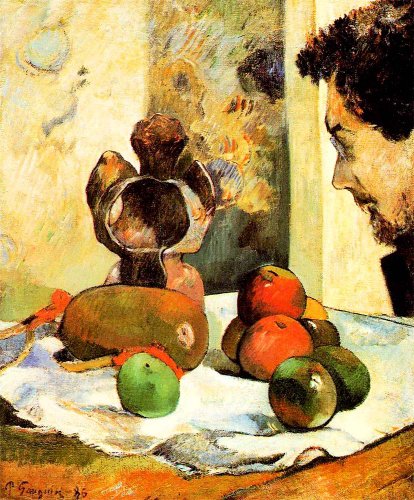 Home Comforts Paul Gauguin - Still Life With Profile Of Laval 1886 - Canvas Print - Vintage Art Reproduction, Wall Décor (10x14 inches) - Comes Stretched on the Canvas Bars