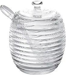 LYOR - Açucareiro de Cristal com Colher e Tampa Colméia 210ml
