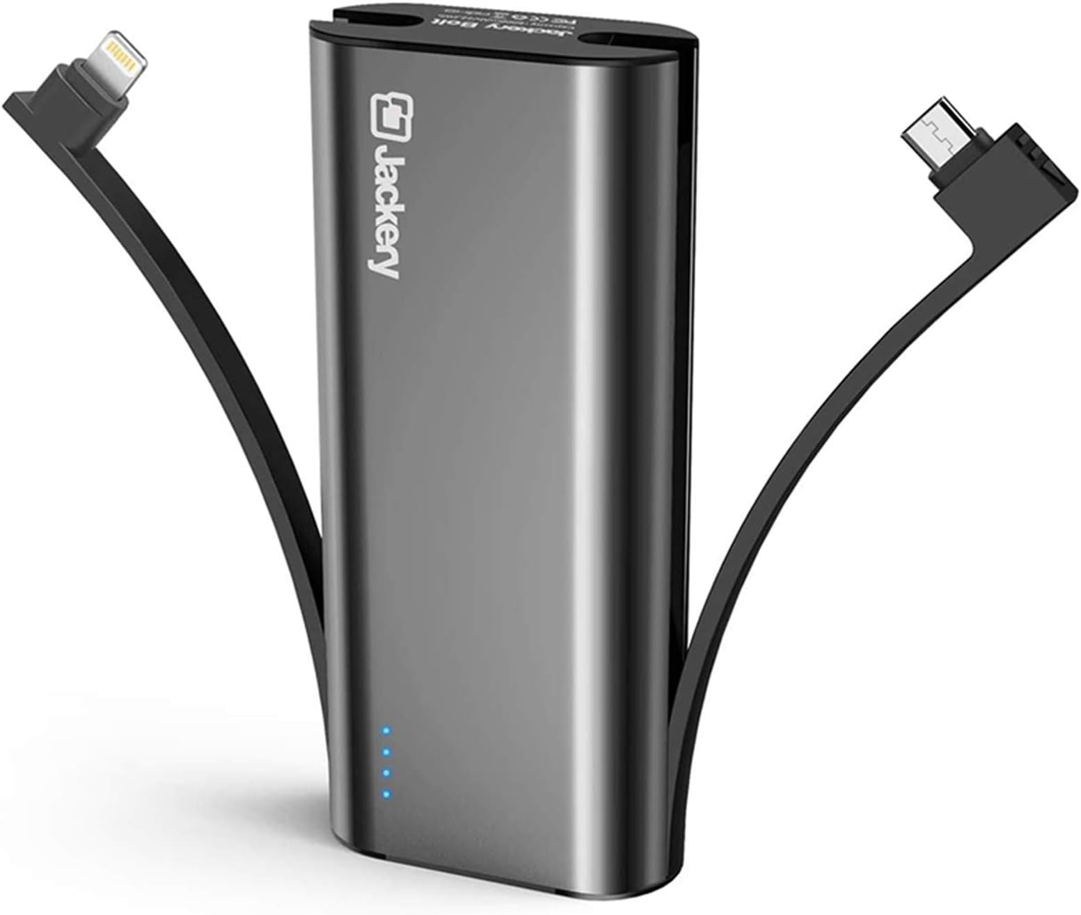 Portable Charger Jackery Bolt 6000 mAh Power Outdoors - Power bank with built in Lightning Cable [Apple MFi certified] iPhone Battery Charger External Battery, TWICE as FAST as Original iPhone Charger