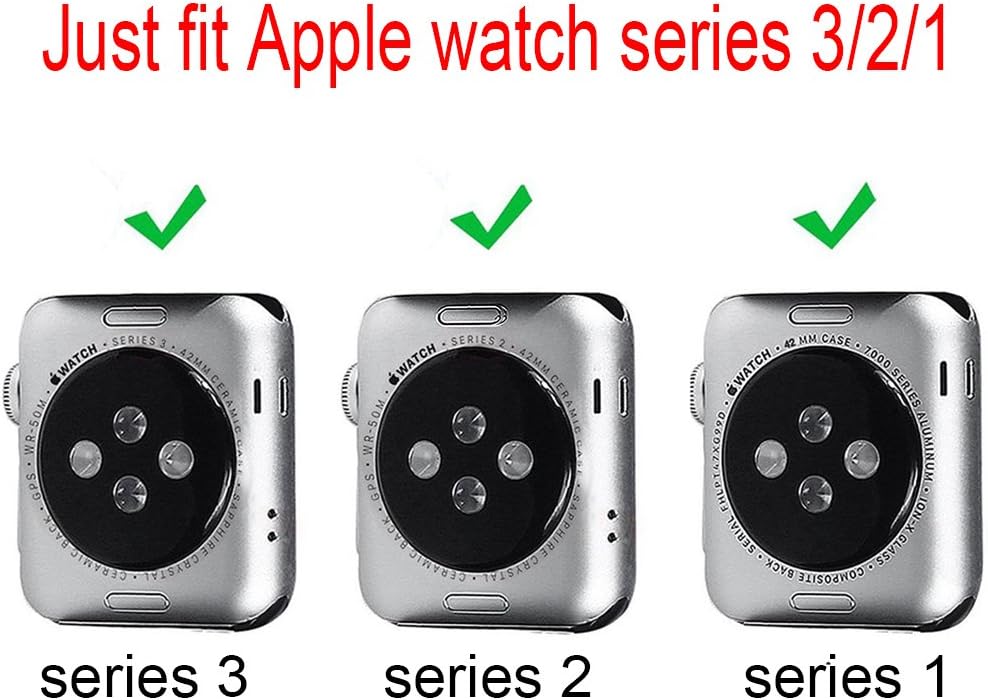Compatible with Apple Watch Band with Case 42mm, MAIRUI Rugged Protective G Shock Replacement Wristband for Apple Watch Series 3/2/1, iWatch Nike+/Sport/Edition (White)