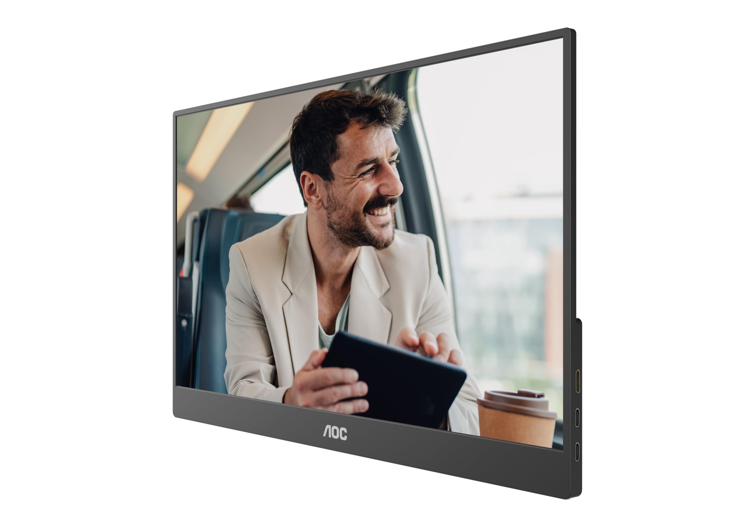 AOC 16T20E2 Monitor FHD 40.6 cm 60 Hz, panel IPS, 5 ms GtG, głośniki, (1920 x 1080 HDMI 1x Mini HDMI USB Hub) czarny