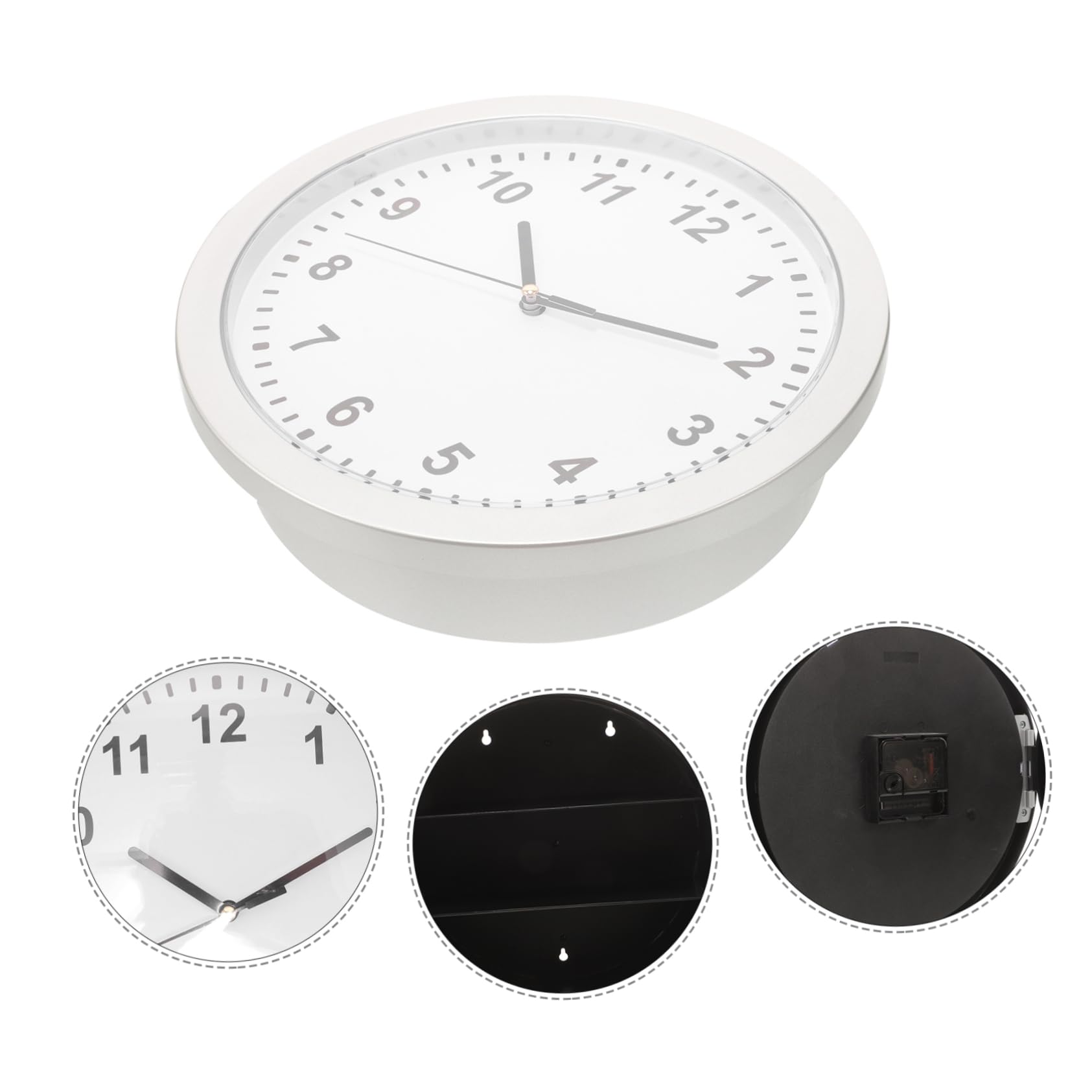 DOITOOL Orologio Cassaforte da Parete Bianco in Plastica Leggera e Compatta Nascondiglio Nascosto per Chiavi e Oggetti di Valore in Casa