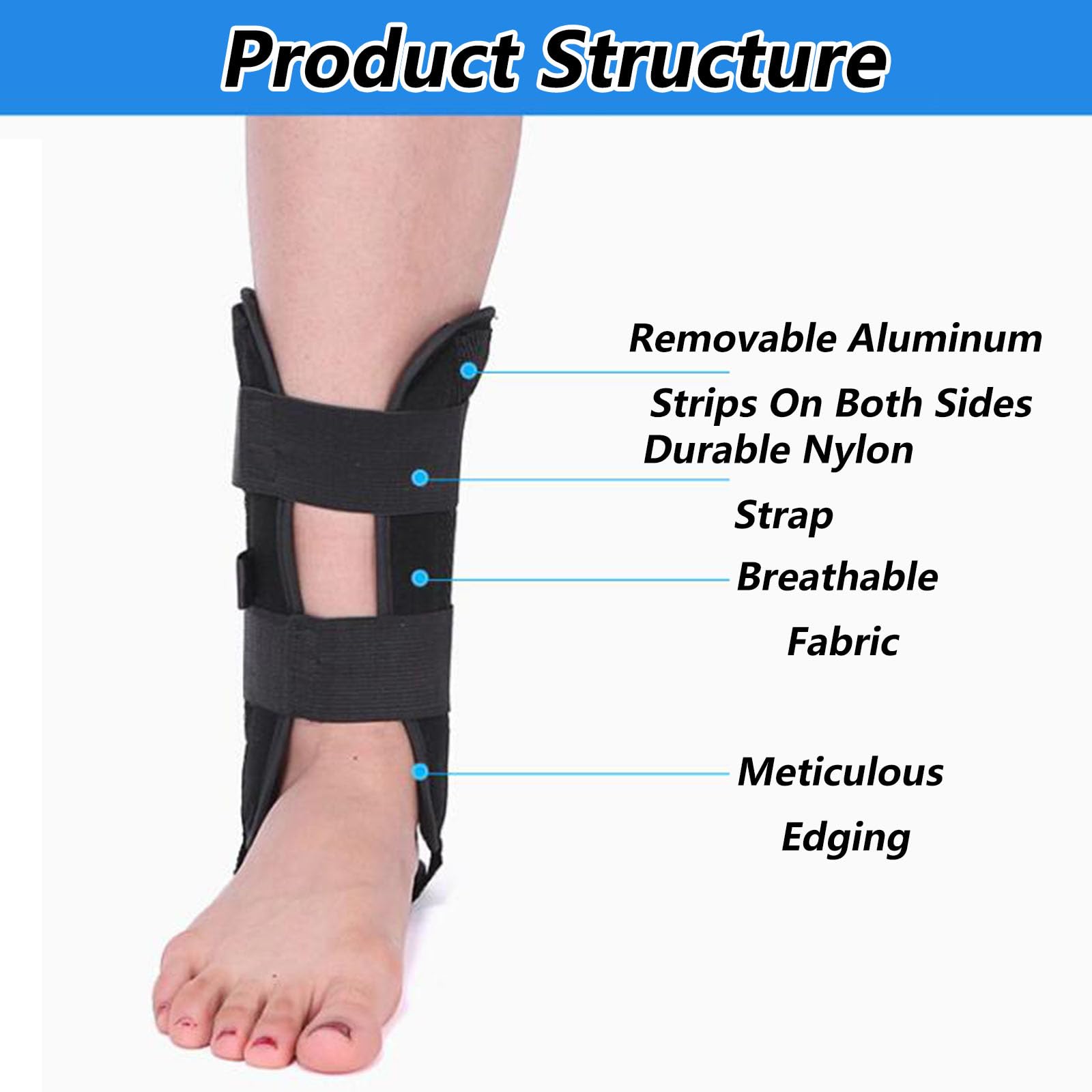 Genérico Tobillera de Soporte Ajustable, Transpirable, Talla L
