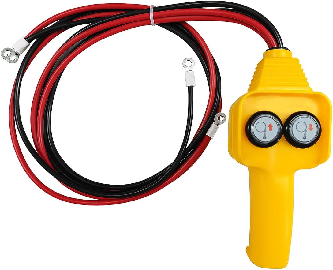 Winch Controller, 12V Electric Winch Push Button Switch Assembly, Handheld Wired Winches Remote Control Replacement Accessories, Fit for 1500LBS to 4500LBS Pulling Winches (Yellow)