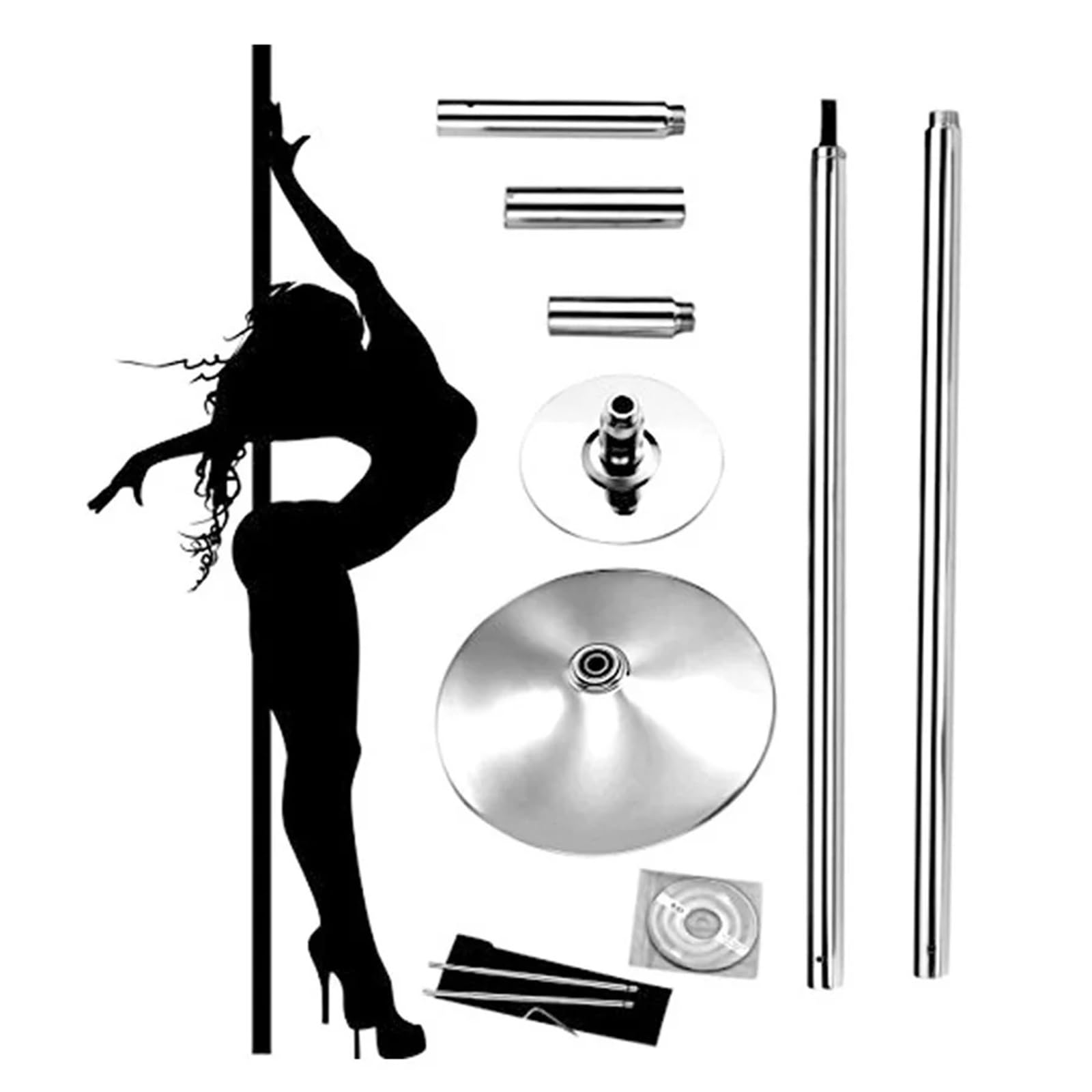 Poledance Stange Indoor Home Exercise Club Gym Fitness Bar Abnehmbare Stripper-Tanzstange, tragbare, höhenverstellbare Spinning-Tanz-Stange.