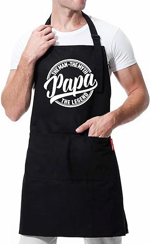 Miniatura 3 de XBPDMWIN Delantal de parrilla para hombres, regalos para papá de hija, hijo, divertido día del padre, regalos de cumpleaños para papá, marido,