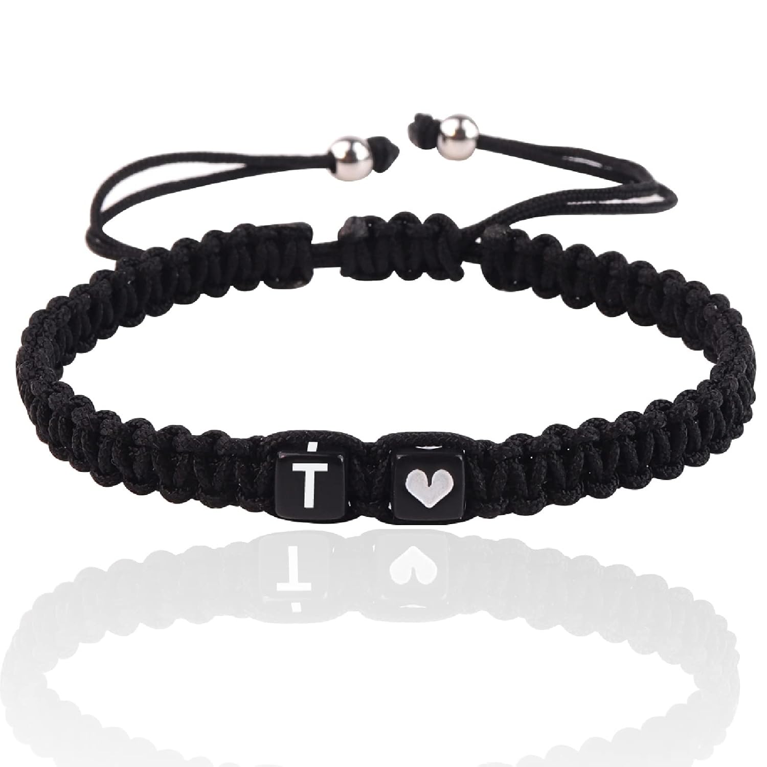 Initial Bracelet for Men Women, T Charm Letter Bracelets for Teen Girls/Boys, Handmade Rope Braided Bracelet, Best Friend Bracelet (T)