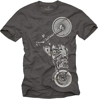 Maglietta Meccanico Moto MAKAYA Uomo – T-Shirt Con Stampa Candela, 100% Cotone, Regular Fit