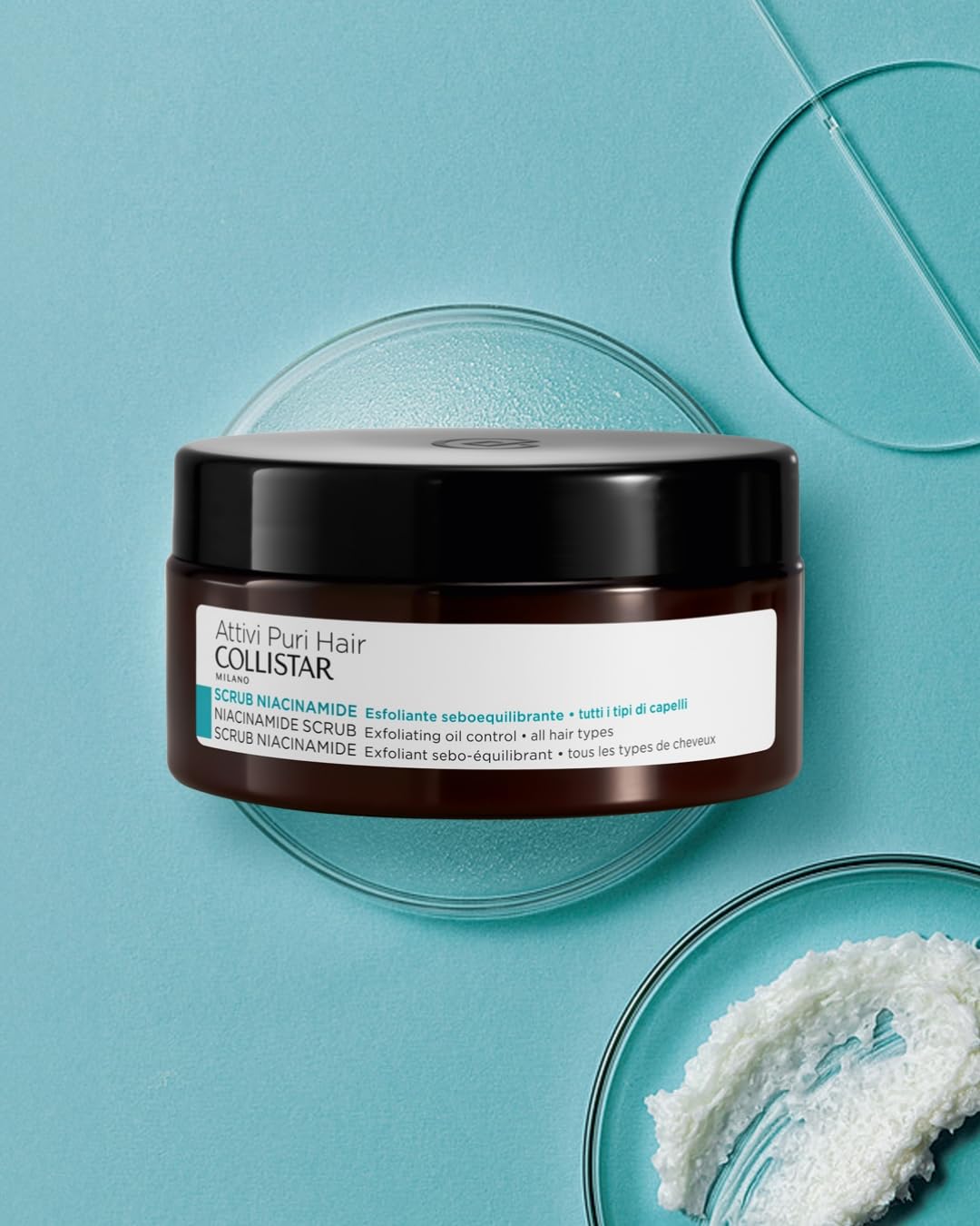 Collistar Aktywny Puri Hair Scrub Niacynamid, łojobilansujący, do wszystkich rodzajów włosów, 250 ml