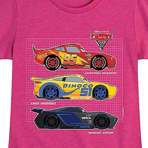 Disney - Cars - Side Profiles Grid - Toddler and Youth Girls Short Sleeve Graphic T-Shirt3
