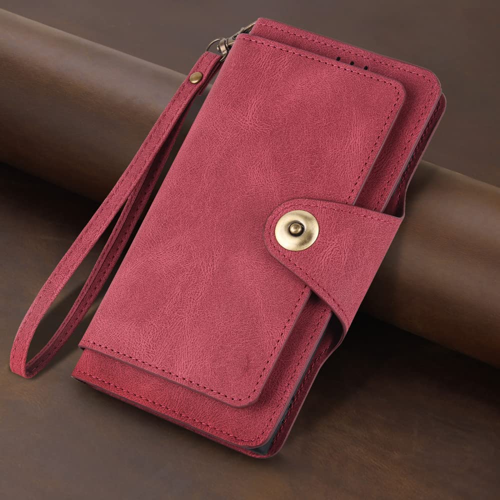Funda de cuero para Galaxy A73 5G que soluciona la rotura de pantallas y pérdida de tarjetas 7