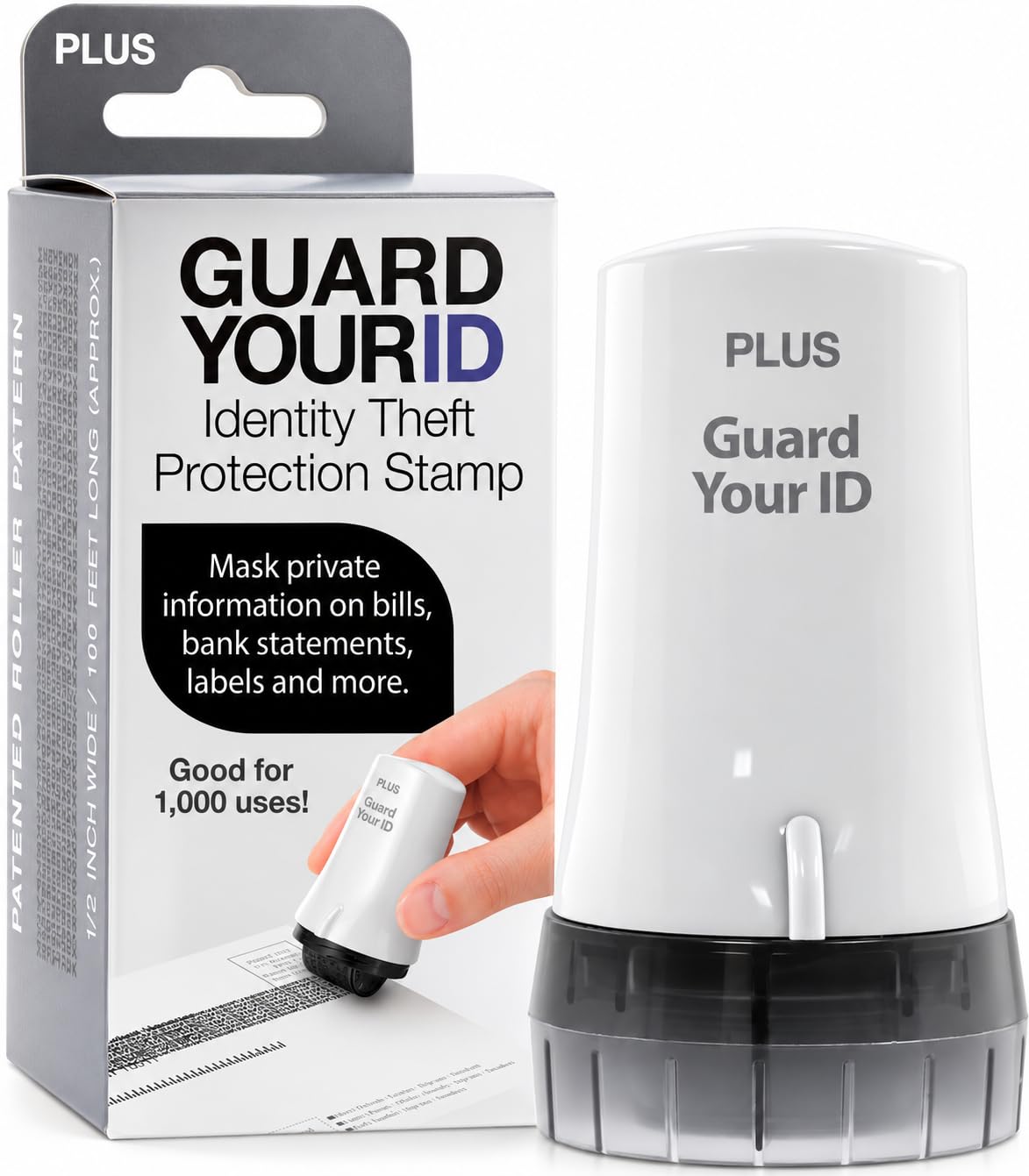 Identity Theft Protection Roller Stamp, Guard Your ID, White