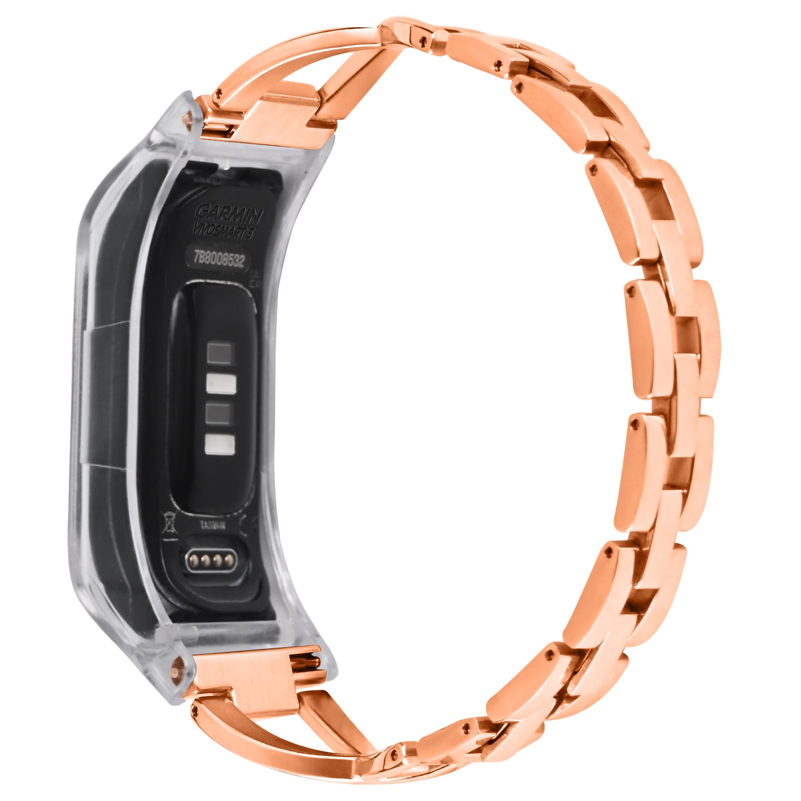 C2D JOY Jewelry Bracelet Compatible with Garmin Vivosmart 5 tracker Replacement Bands for Women-Rose Gold