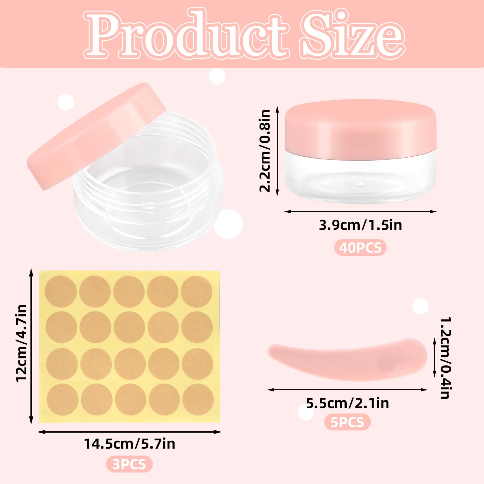 Pack of 40 Jars, 10 ml Plastic Sample Containers, Mini Transparent Empty Jar, Clear Jar, Empty Cosmetic Jar for Lotion Cream - Image 2