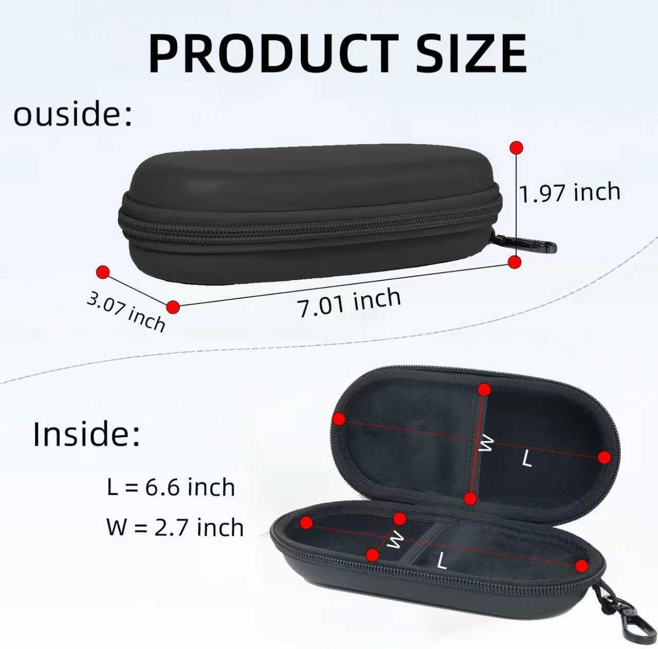 Dual Glasses Case PU Hard Shell Multiple Eyewear Storage Box Shockproof Portable Travel Double Sunglasses Glasses Organizer for Men Women - Image 4