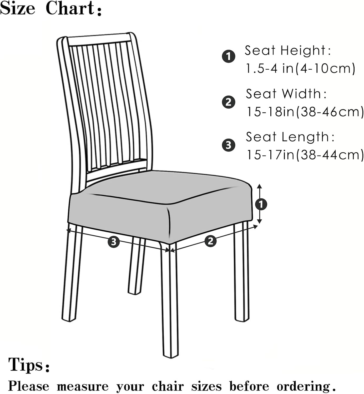 FORCHEER Dining Chair Seat Covers Set of 6,Velvet Stretch Seat Protect Covers, Chair Seat Cushion Covers for Dining Chairs The Seat Only.