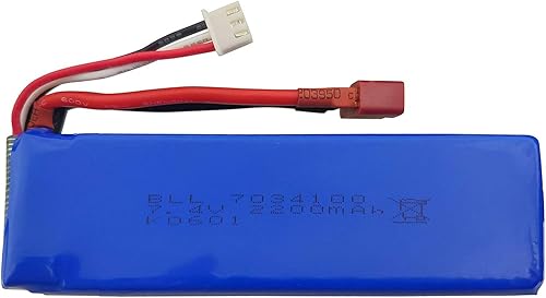 Miniatura 2 de Batería de litio de 2 piezas de 7.4 V 2200 mAh con cargador 2 en 1 para WLtoys K949 10428 10428-A L202 RC control remoto de alta velocidad con