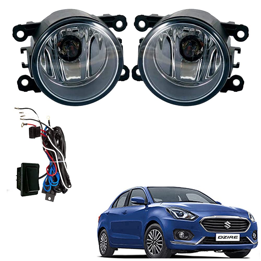 Autopearl Car Fog Lamp Lights With Wiring Kit And Switch For Maruti Suzuki Swift Dzire 2017