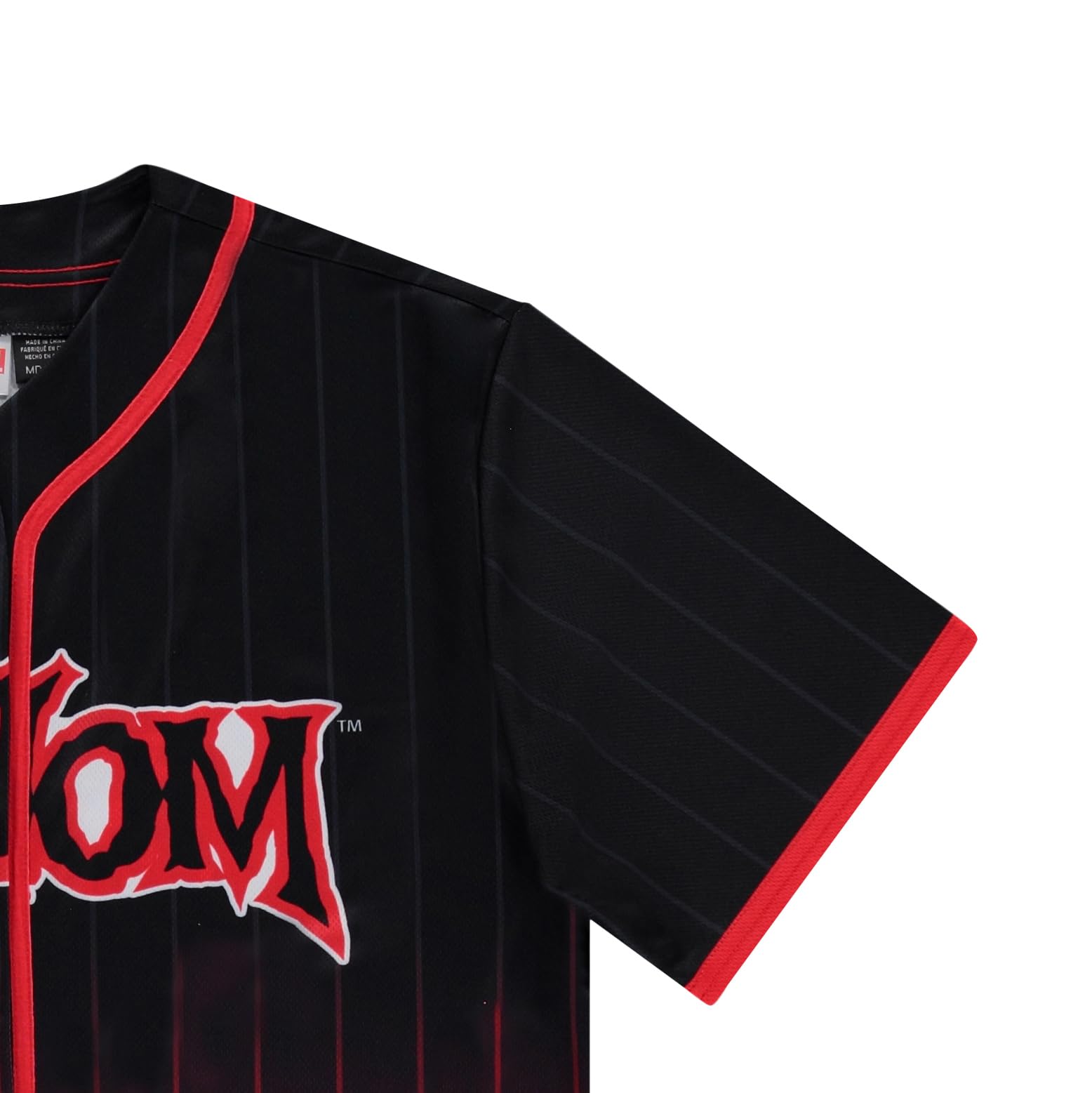Marvel Venom - Camiseta de béisbol de Malla para Hombre, Eddie Brock, Flash Thompson, Mac Gargan, Camiseta de béisbol de Malla con Botones, Negro Rojo, S