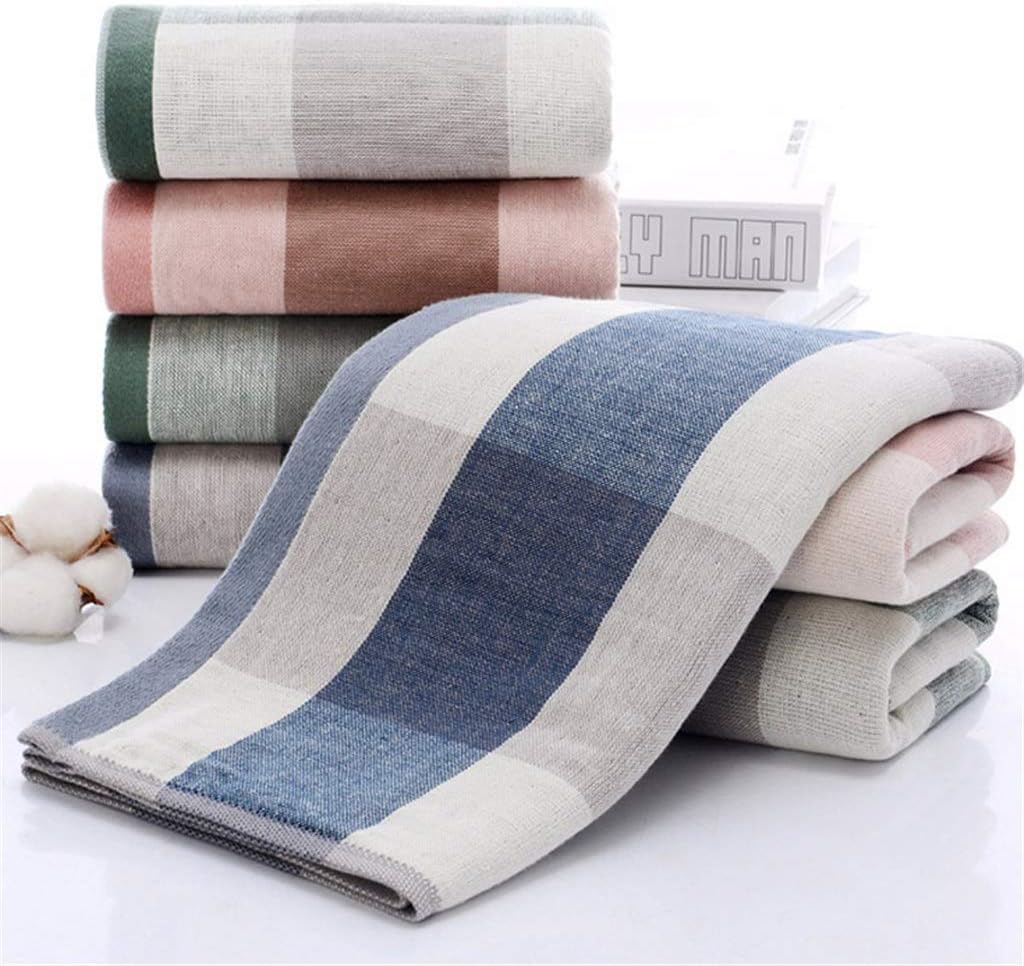 100% Cotton Soft Absorbent Adult Household Towel Travel Gym Sport Camping Swimming Pool Quick Dry Thicken Lattice Face Towels (Color : A) (A)