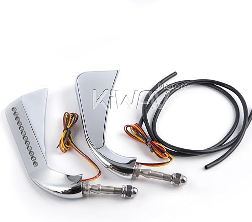 Miniatura 7 de KiWAV Señales de giro LED de aluminio estilo hacha compatibles con rosca Harley-Davidson de 5/16 pulgadas