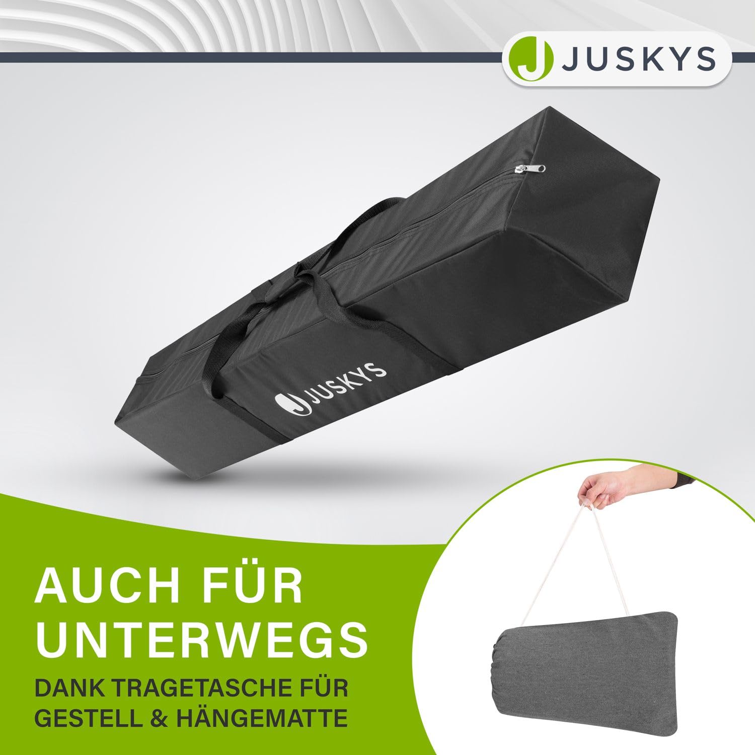 Juskys Paya hamak ze stelażem, podwójny hamak dla 2 osób, obciążenie do 200 kg, do użytku wewnątrz i na zewnątrz, podwójna leżanka wisząca, antracyt