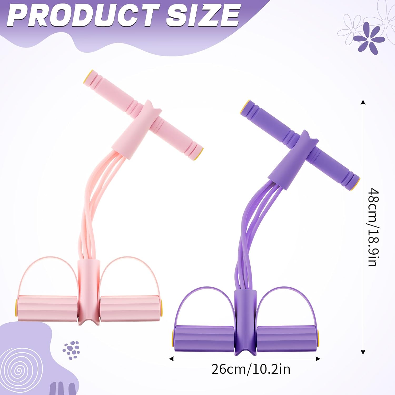 Soulchen フィットネス抵抗バンド 21本 6チューブ ペダル足首プラー 多機能伸縮性ヨガペダルテンションロープ ホームジム用