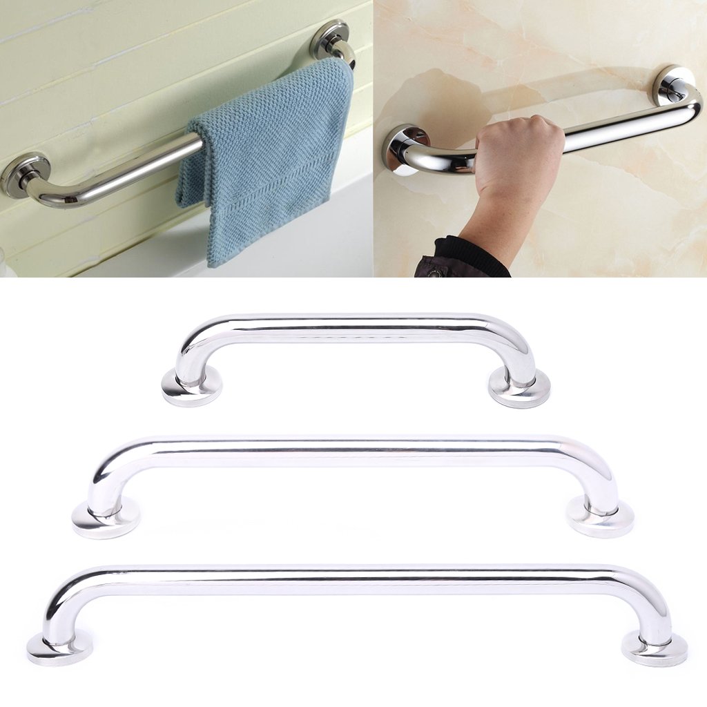 JOYKK 50 cm Baño de Acero Inoxidable Tina de barandilla Barra de Agarre Ducha Soporte de Seguridad Manija Toallero - Plateado