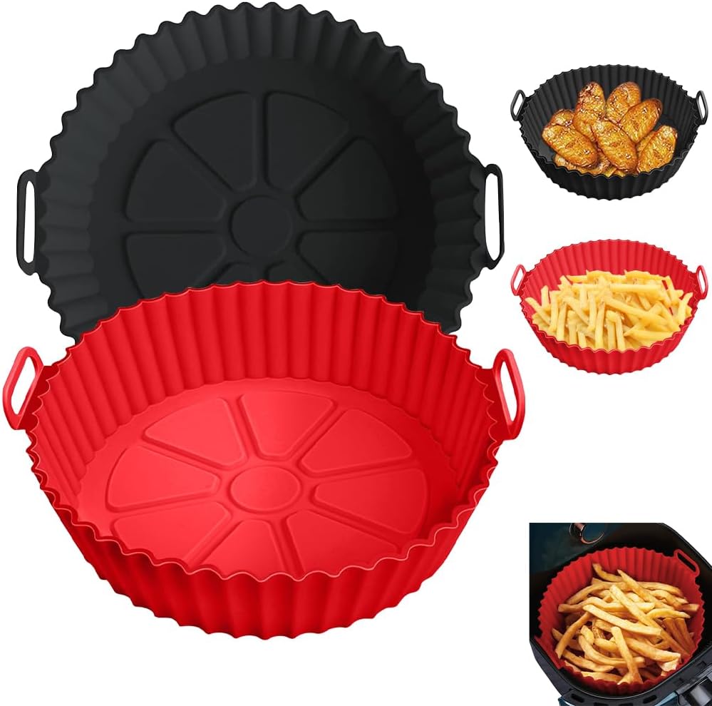 Air Fryer Silicone Liners for Ninja Air Fryer AF101 4QT AF161 AF150 5.5QT, for COSORI/Gourmia/PowerXL/Instant Essentials/Fabuletta/Chefman/Dreo/Ultrean Air Fryer 4QT, and Most 3 to 5 QT Airfryer Air Fryer Silicone Liners for Ninja Air Fryer AF101 4QT AF161 AF150 5.5QT, for COSORI/Gourmia/PowerXL/Instant Essentials/Fabuletta/Chefman/Dreo/Ultrean Air Fryer 4QT, and Most 3 to 5 QT Airfryer