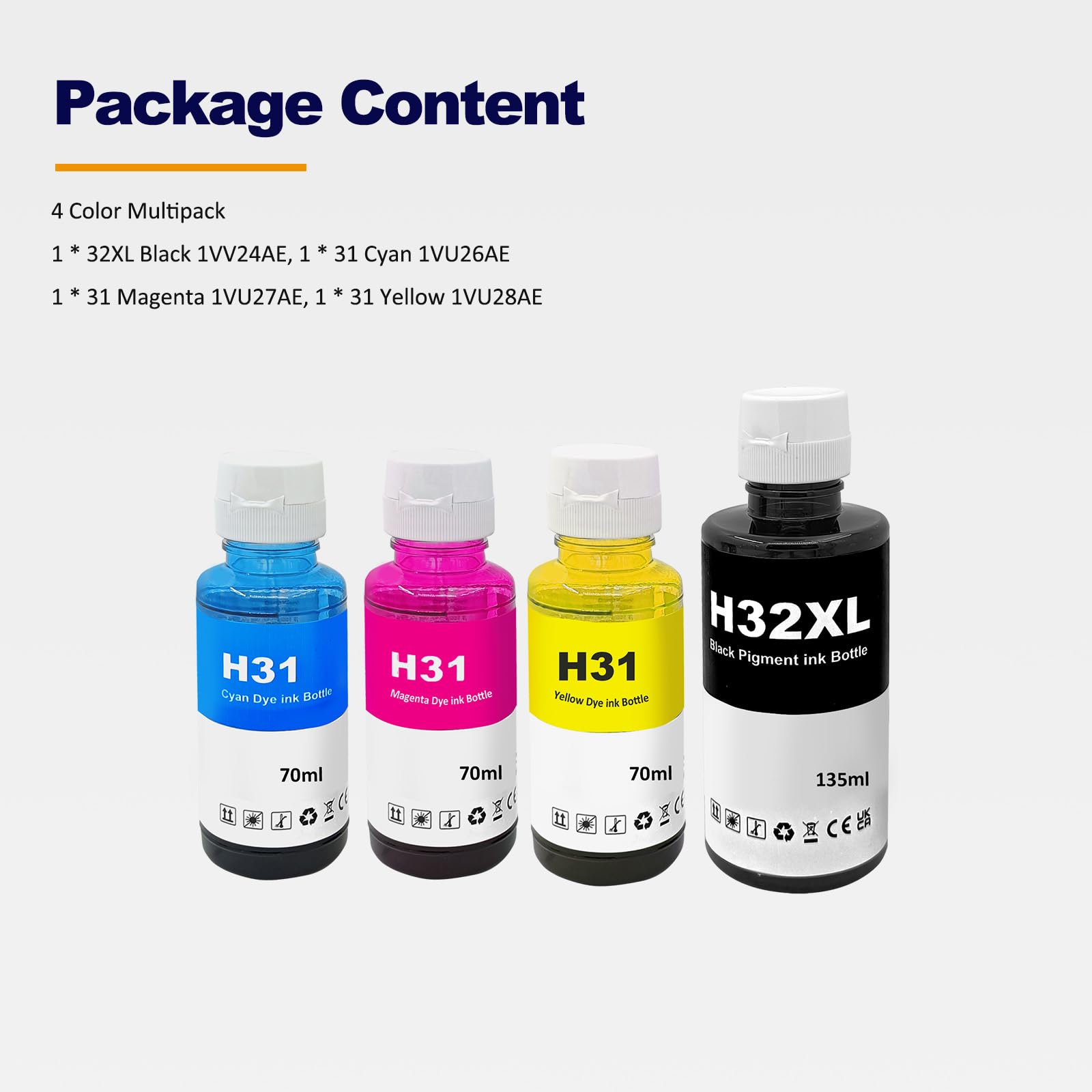 LAIPENG 31 32XL Inchiostro Compatibile con HP 31 32 XL per Smart Tank 315 319 455 515 516 530 555 558 559 570 655 670 790 5105 7005 7006 7305 7306 7605 415 419 Stampante Multipla (BK/C/M/Y)