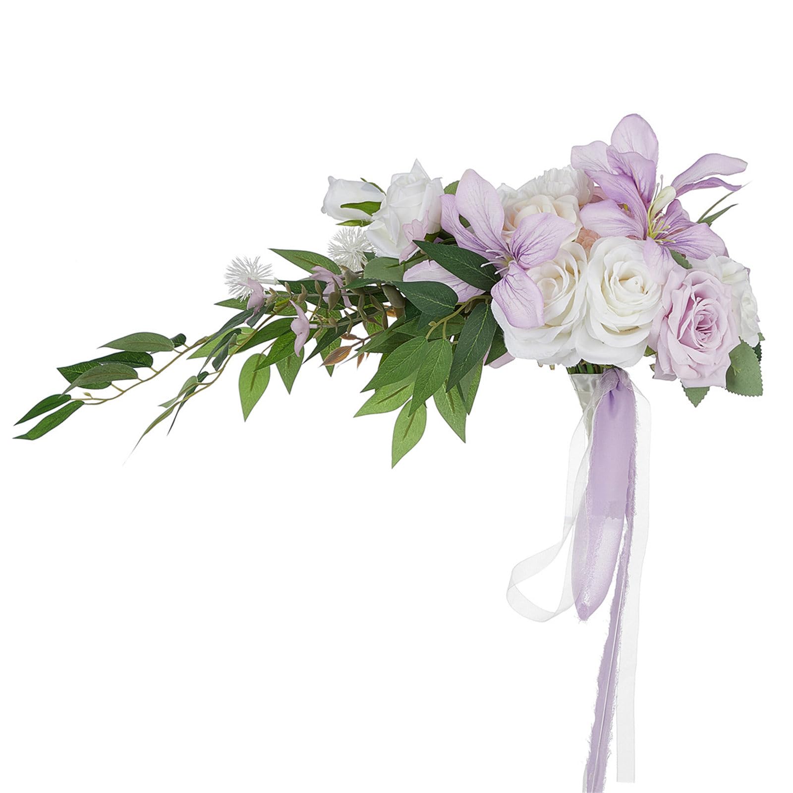 Msioytog Hand Offering Flower Unique Countrysides Bridal Bouquet Eye Catching Wedding Decoration Bouquet Corsages With Silky Roses For Bridal Decors Rose