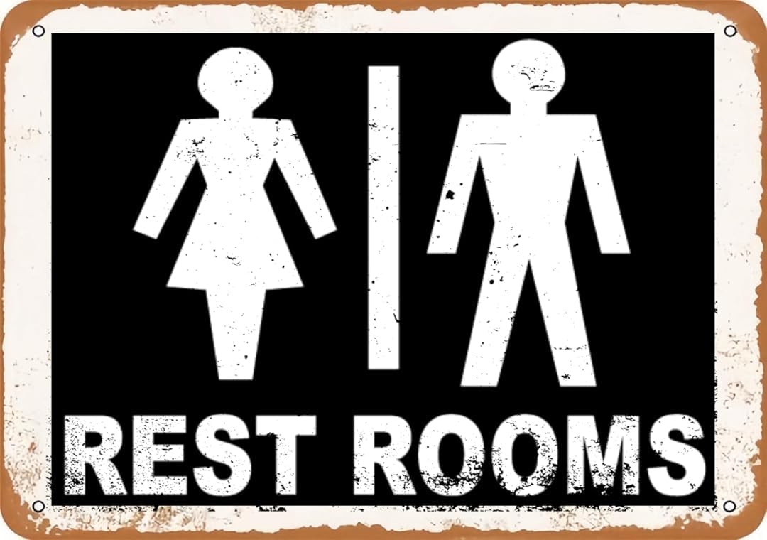 Rest Rooms for Cafe Home Living Room Bedroom Kitchen Garden Garage Cafe Bar Pub Tin Sign 8x12 Inch