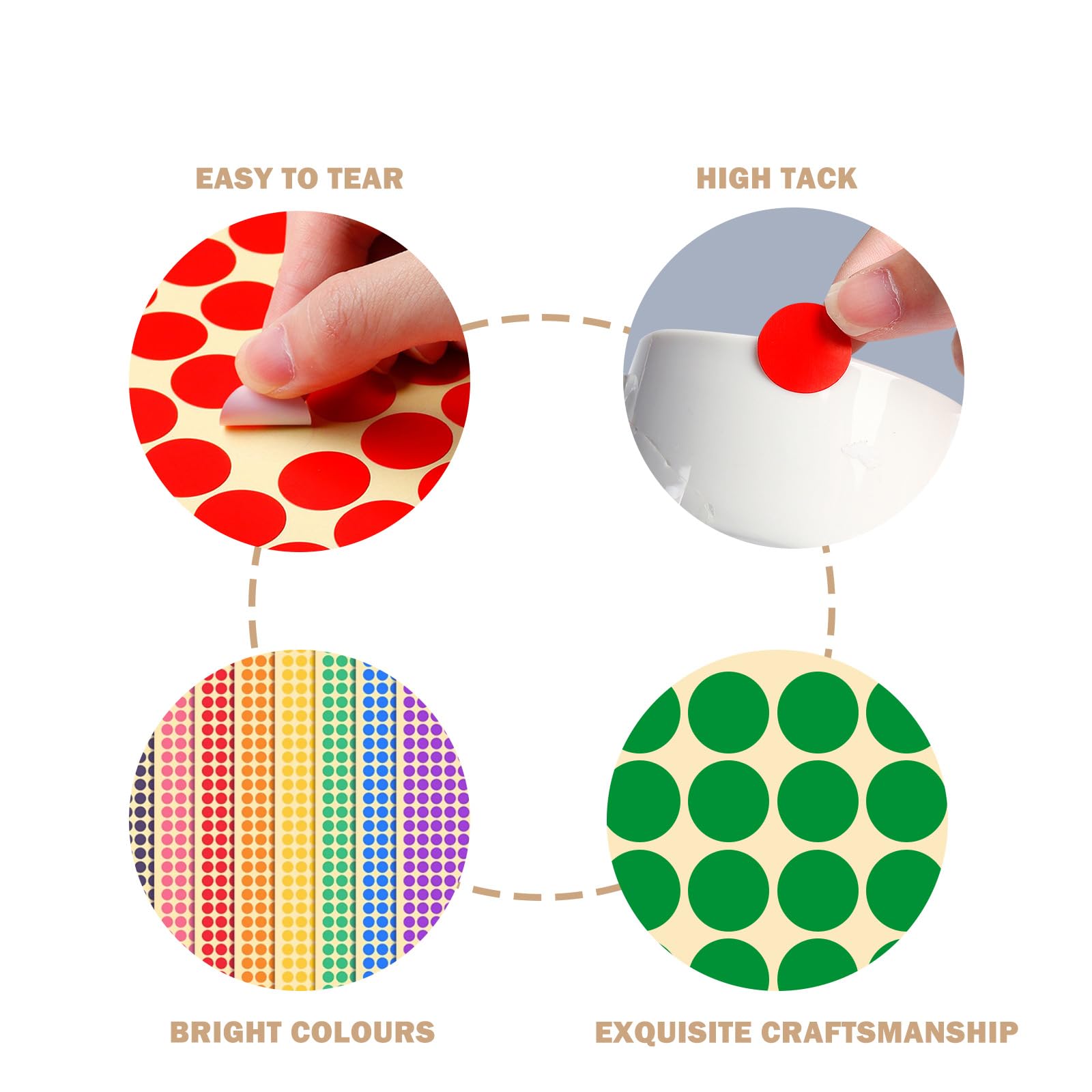 4000 Bollini Adesivi Colorati 10mm - 16 Colori, Per Ufficio, Scuola E Organizzazione