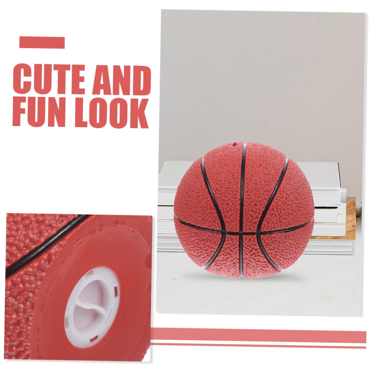 Alasum Salvadanaio in Vinile a Forma di Pallone da Basket 2 Pezzi per Ragazzo Ragazza Funzione di Deposito e Prelievo come Regalo per Compleanno e Decorazione da Tavolo