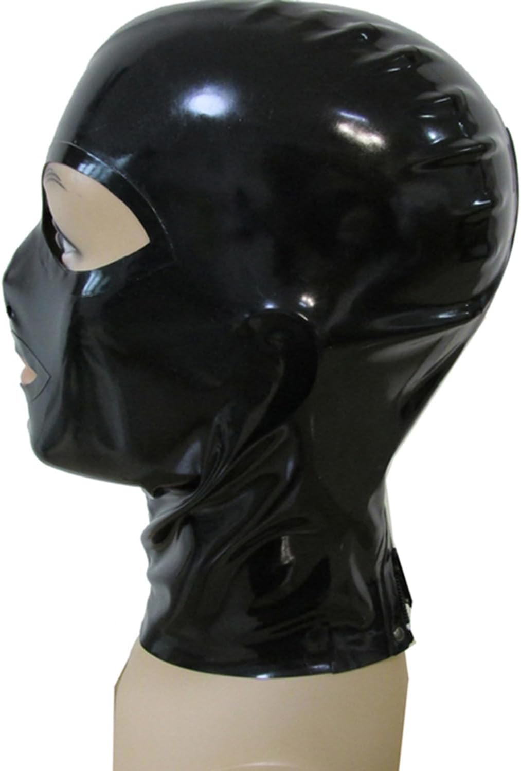 ABWL Black Latex Hood Masks,Full Face Latex Mask for Men Women,Rubber Masks Cosplay Club Wear Party Costumes