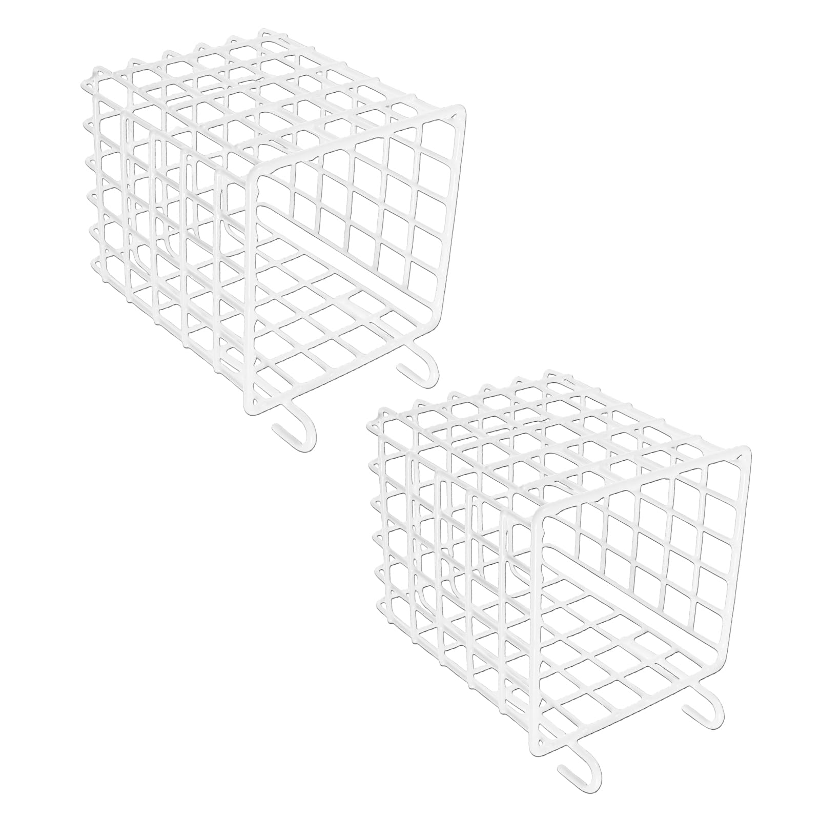 NEWFT Of 2 Versatile Wire Baskets with Double Hook for Laundry or Plant Display Use Storage Container Space Saving Basket