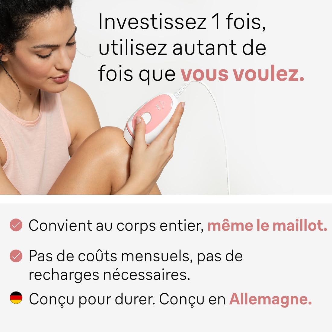 Braun Silk·expert Mini PL1014, Épilateur À Lumière Pulsée, Épilation Semi-Définitive, Alternative Au Laser Pour Jusqu'à 1 An De Peau Douce, Format Compact Blanc/Rose, Avec Pochette De Voyage