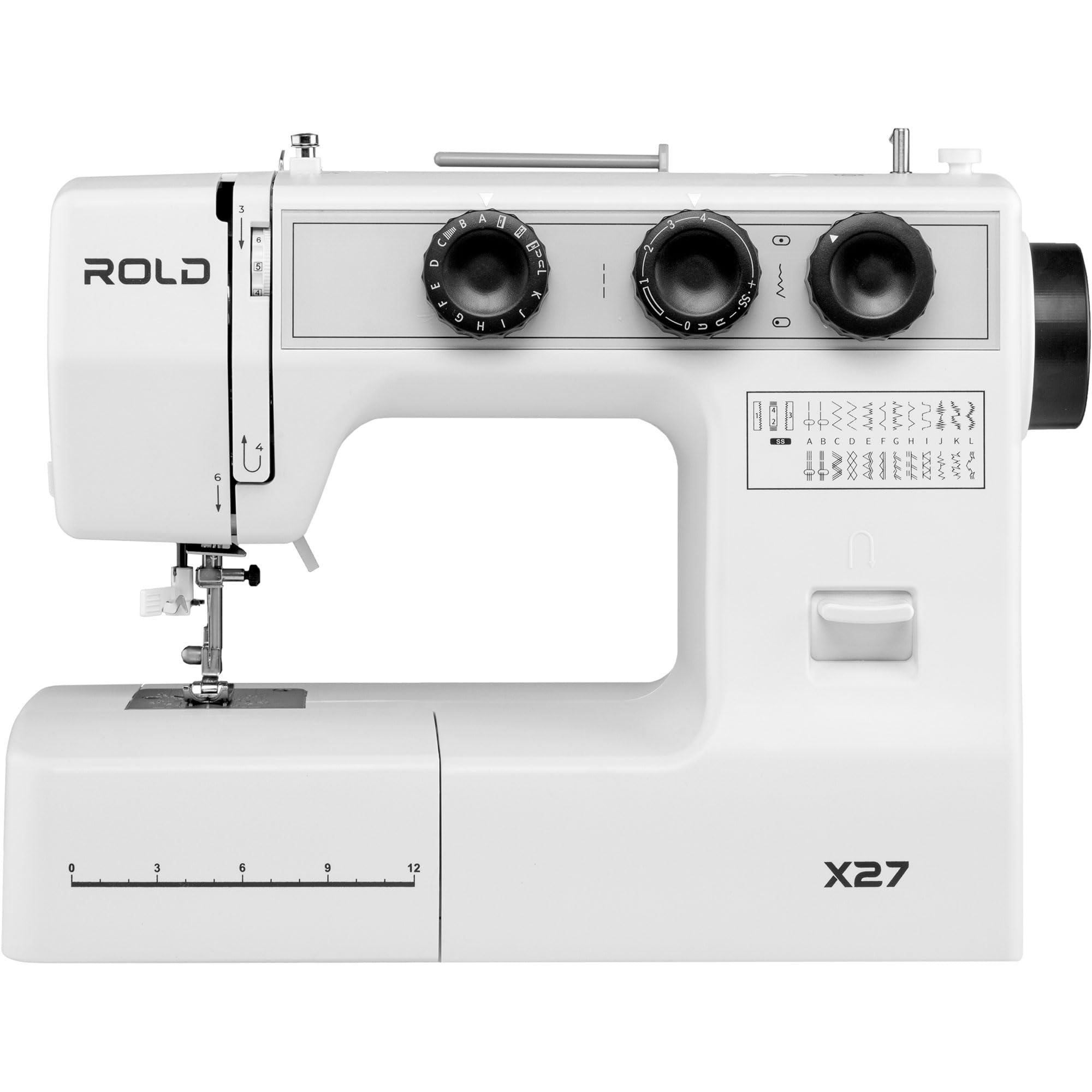 ROLD X27 Mechanische Nähmaschine mit Servomotor – 25 Stichprogramme, Automatischer Nadeleinfädler, LED Beleuchtung, Freiarm, Leise & Präzise