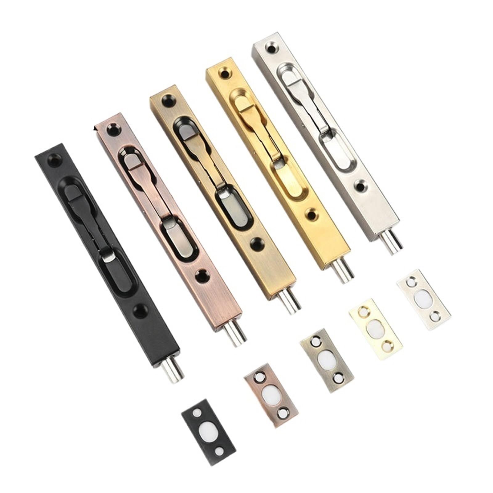 4 chiavistelli a scomparsa per porta in acciaio inox, chiavistello di sicurezza per porta a scomparsa, 10/15/20/25,4 cm, per bagno e bagno (argento, 25,4 cm)