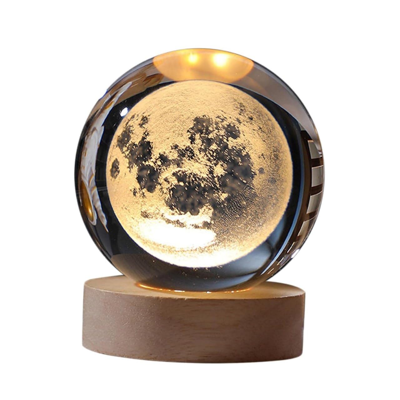 MAHNTMART 3D Moon Crystal Ball Night Lamp – Lunar Illumination with Detailed Moon Surface Design, Soft LED Light for a Magical Glow, Ideal for Bedroom, Living Room, and Creating a Relaxing Ambience