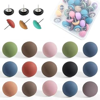30Pcs Cute Push Pins Decorative Thumb Tacks, Bulletin Board Tacks, Cork Board Thumb Tacks for Classroom Home Office Decor,10 Colors (Colorful-Moran)