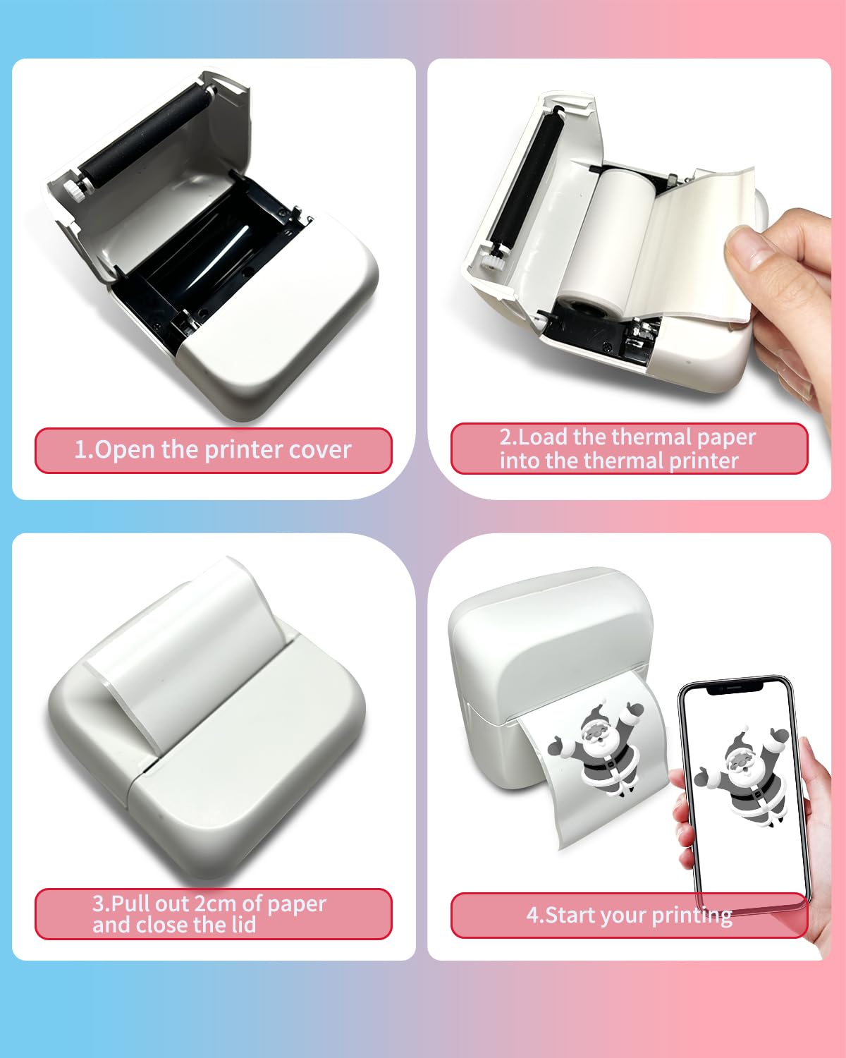 3 kolory mini naklejki do drukarki, 9 rolek