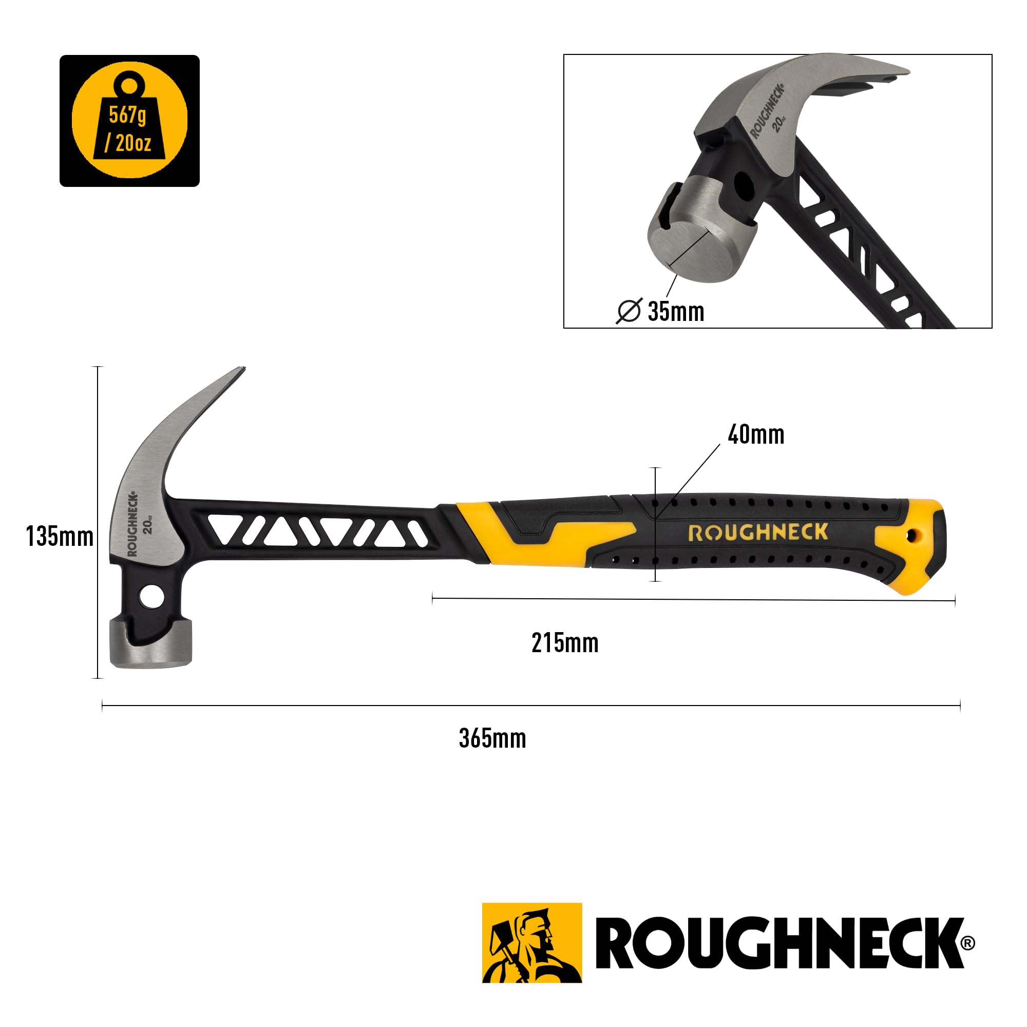 Roughneck® Gorilla V-Series - Martello da carpentiere, 567 g