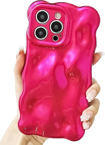 Miniatura 7 de BANAILOA Diseño para iPhone 15 Pro Linda funda con marco de ondas 3D patrón de meteoritos chapado de lujo suave TPU protector creativo funda