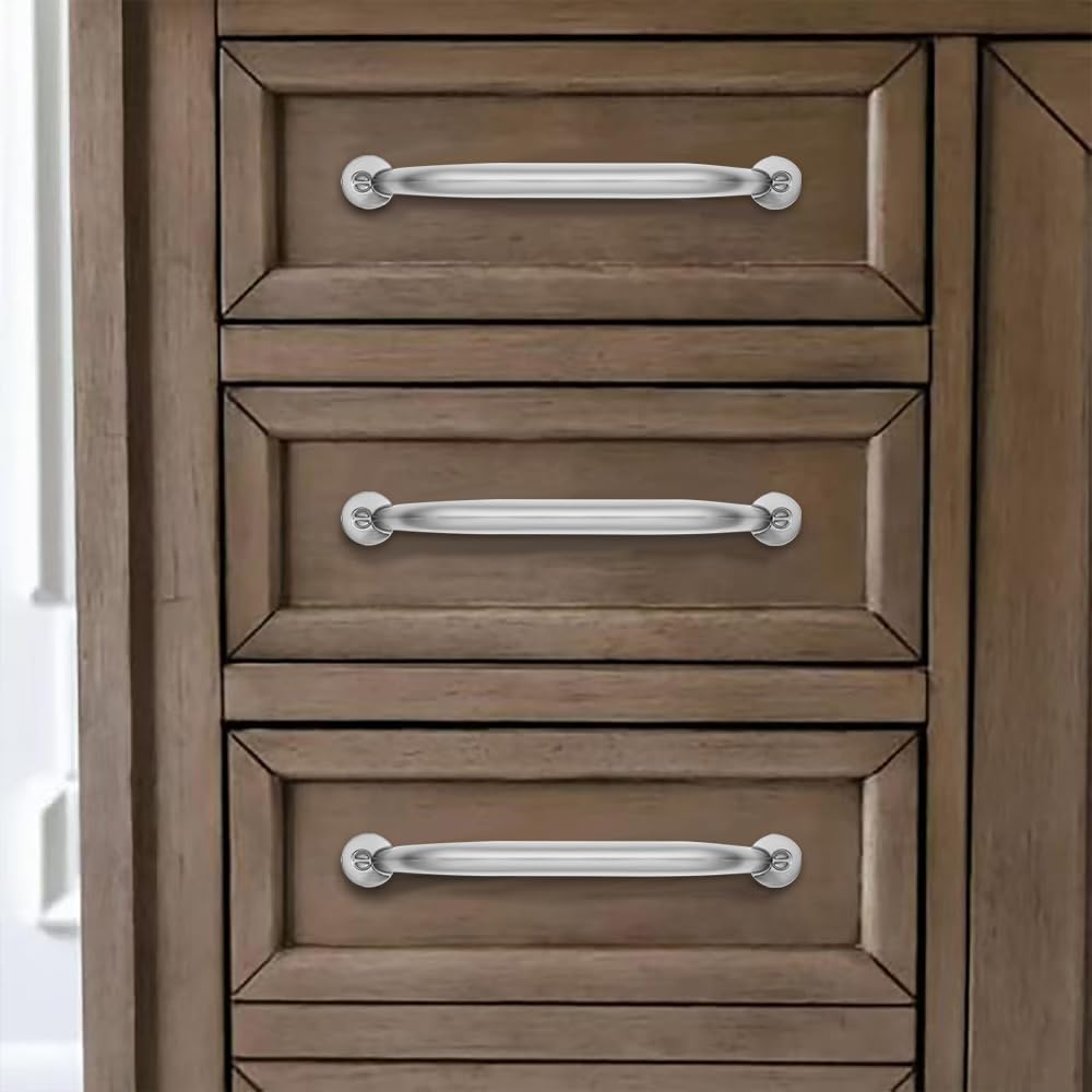 KHTUMEWARE-80338 Brushed Nickel Cabinet Pulls CTC 3 in (76 mm) 2-Pack in Brushed Nickel — KHTUMEWARE