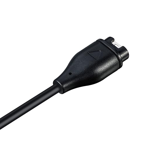Miniatura 3 de Cargador para Garmin Vivoactive 3, cable de carga de repuesto más un protector de puerto de carga de silicona rojo enchufe antipolvo para Garmin